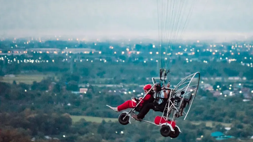 Night paramotoring adventure overlooking city lights with Chiangmai Go Tours
