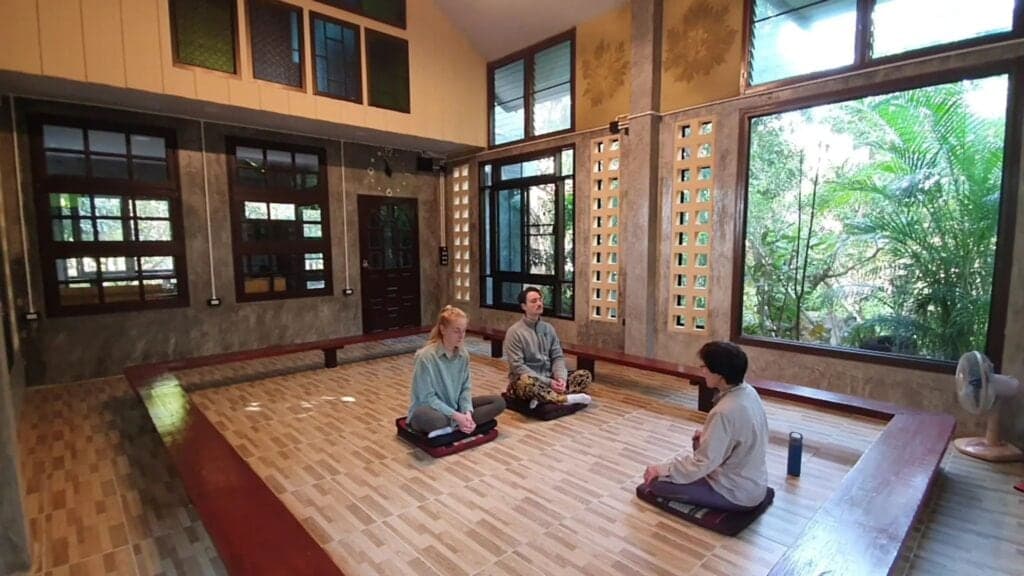 Mindfulness meditation during a Chiang Mai wellness retreat