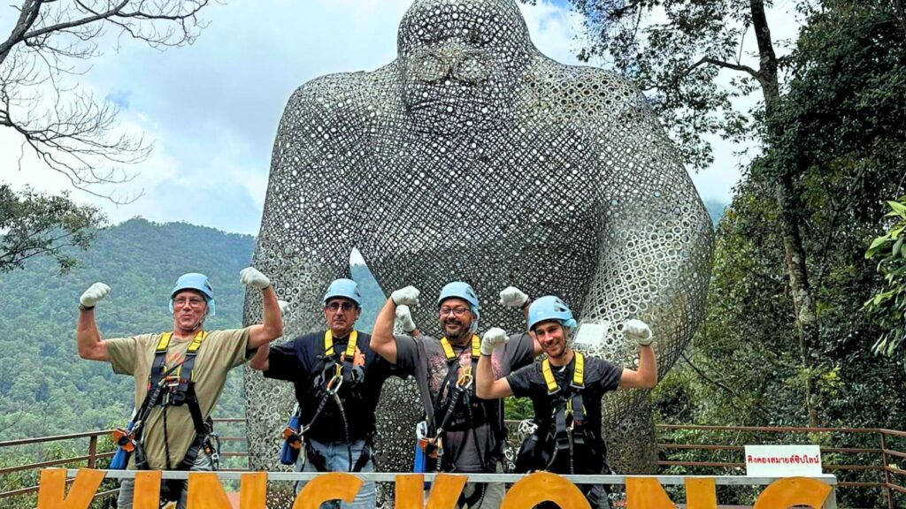 Group posing after completing the Chiangmai zipline adventure