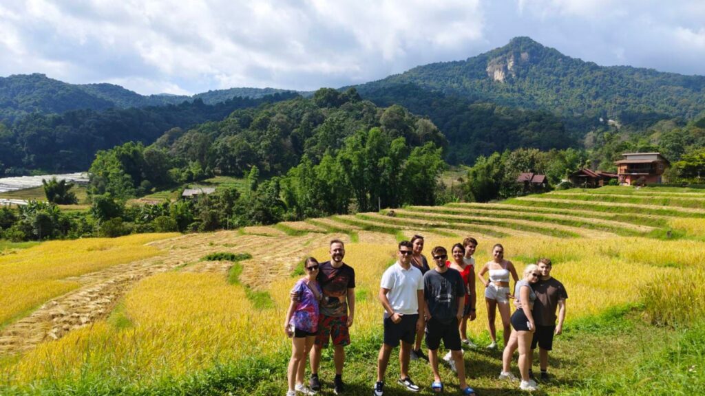 Panoramic mountain views from Doi Inthanon, the highest peak in Thailand.