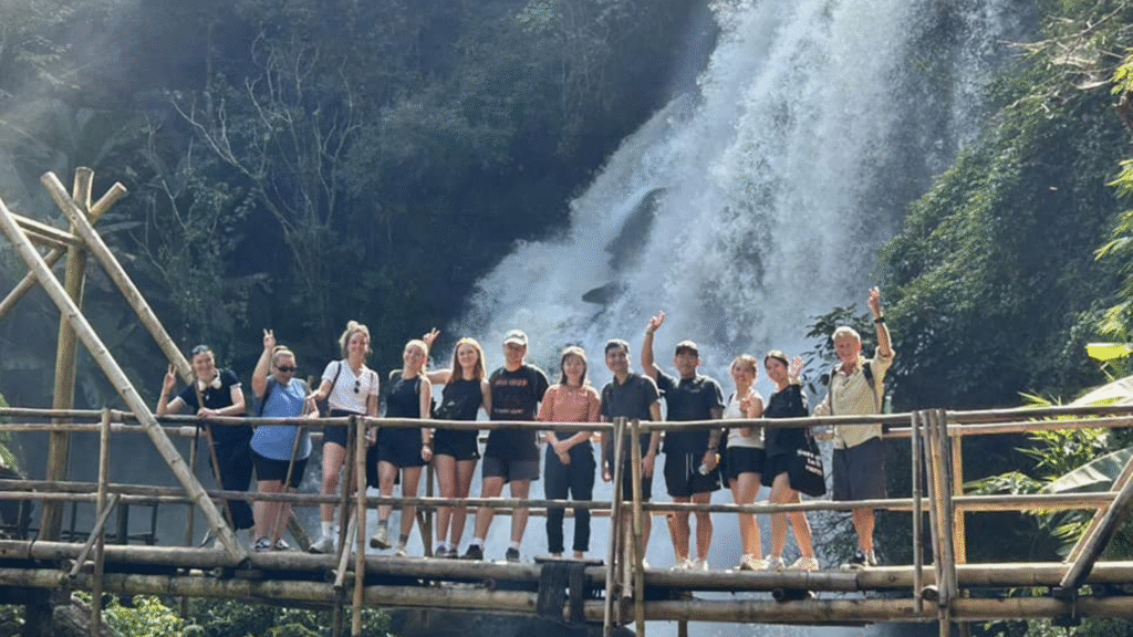 Tourist Group Visiting Wachirathan Waterfall on a Chiang Mai Tour