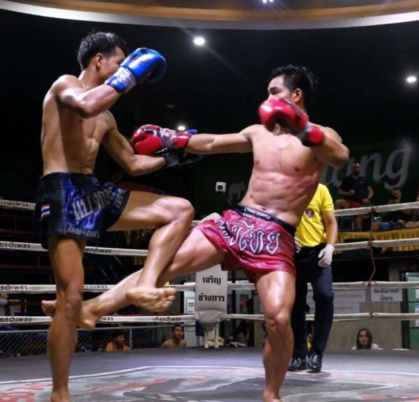 Muay Thai fighters in action at a top Chiang Mai stadium – a must-see on any Chiang Mai tour.